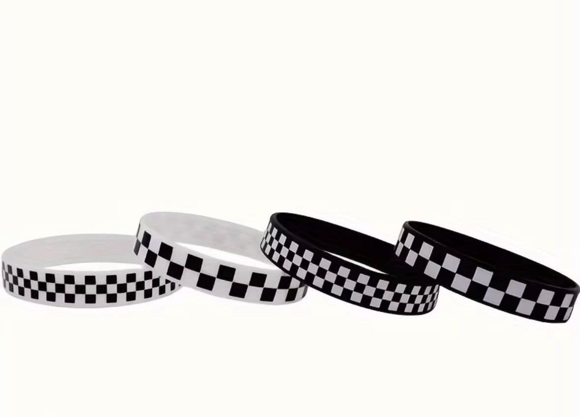 Checkerboard Rubber Wrist Band