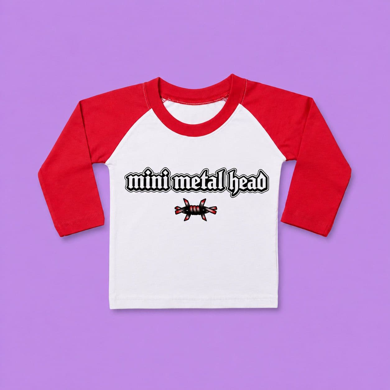 Mini Metal Head Red basbeball T-Shirt Kids