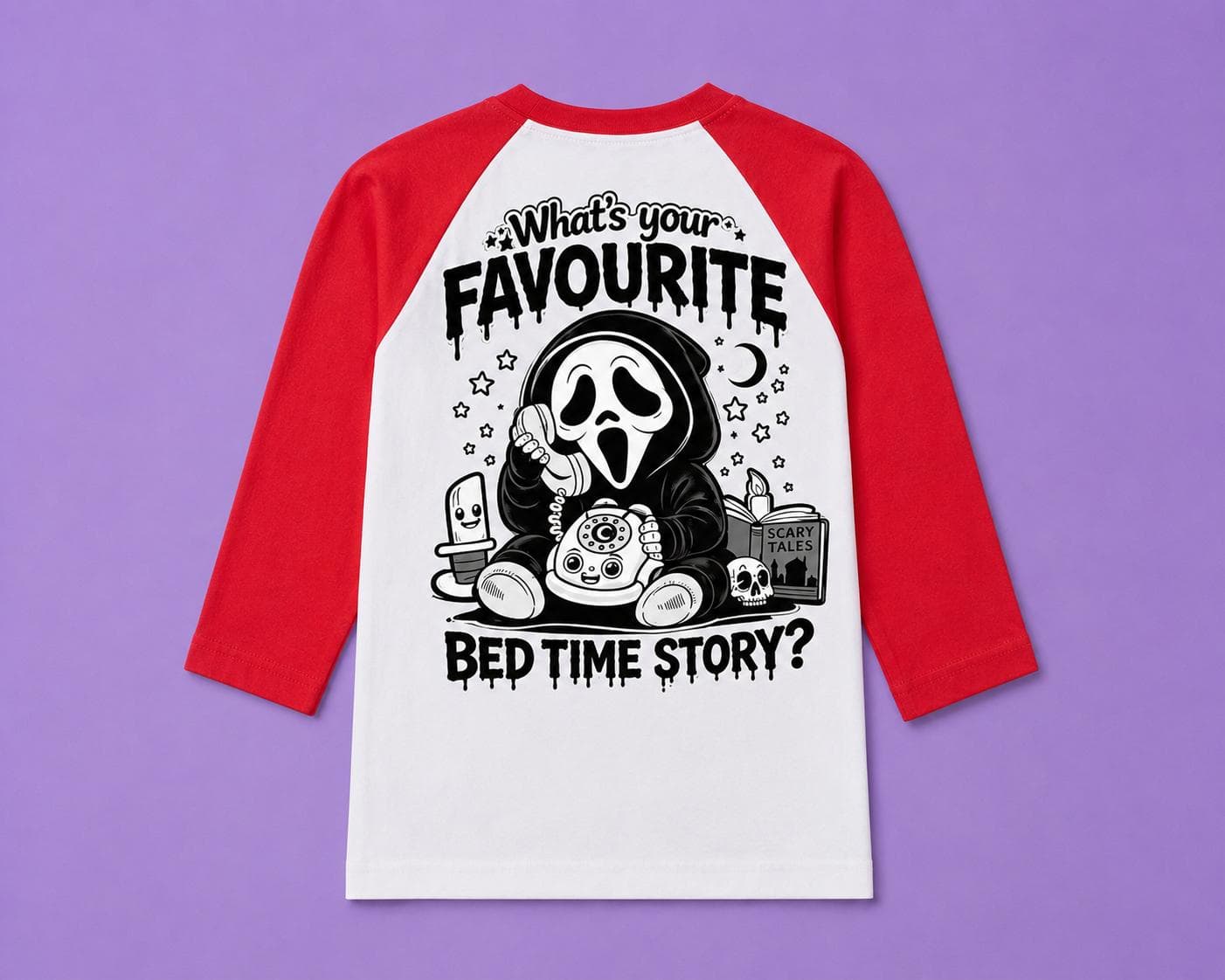 Bedtime Story T-Shirt red basball T-shirt kids