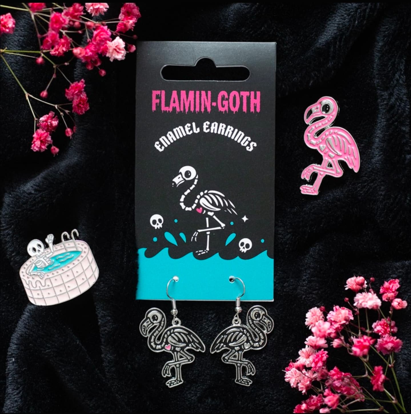 Flamin-goth Enamel Dangle Earrings