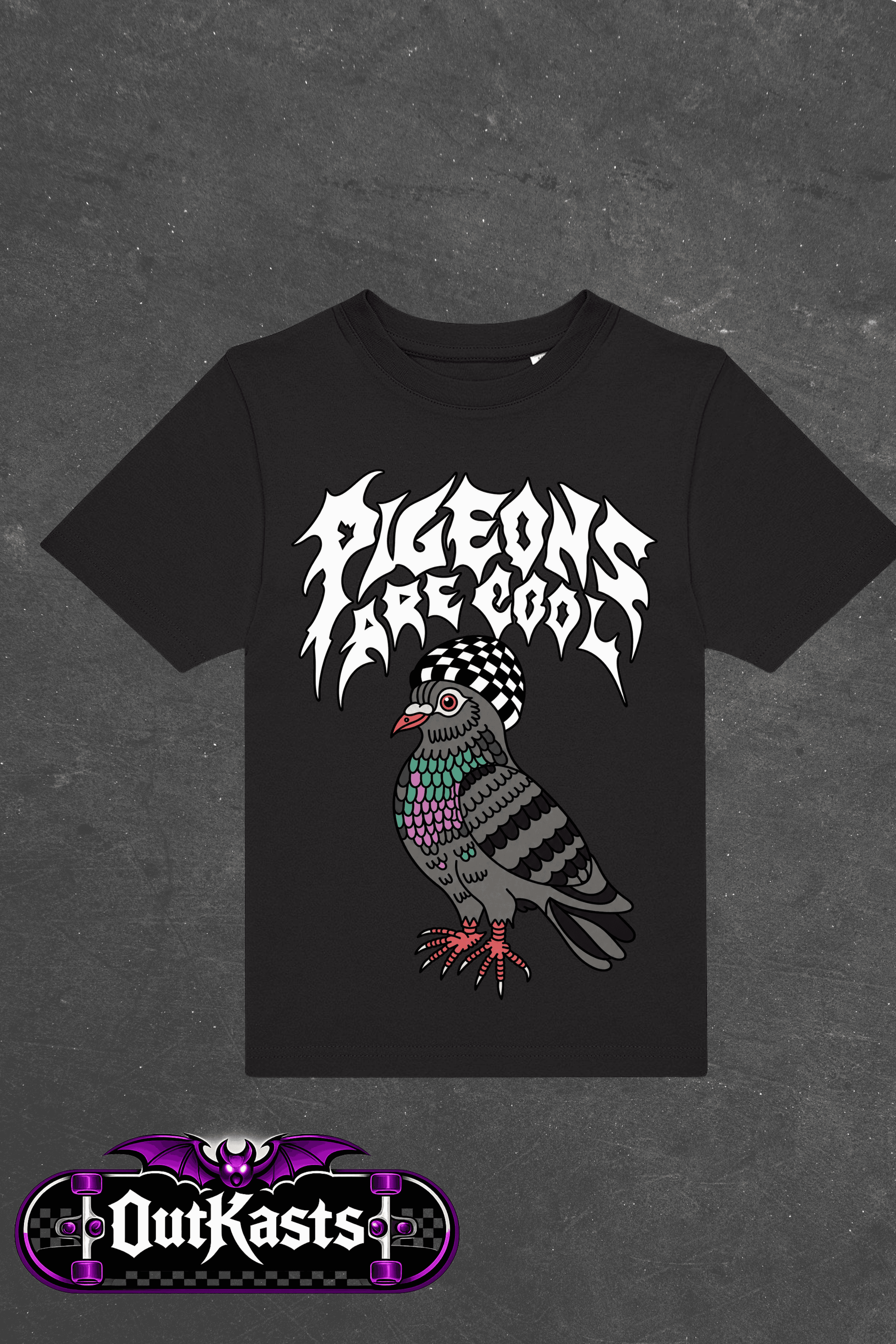 Pigeons are cool black T-shirt kids — image 2